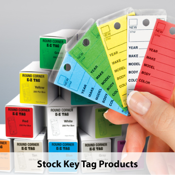 Color-coded dealership vehicle key tags